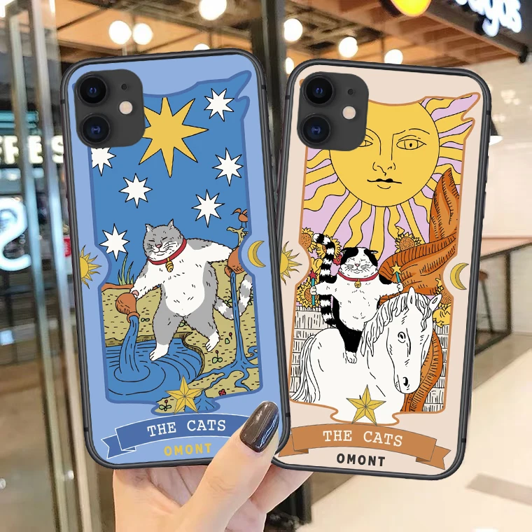 Эстетическое искусство Таро пицца кофе мультфильм кошка Силиконовый ТПУ чехол