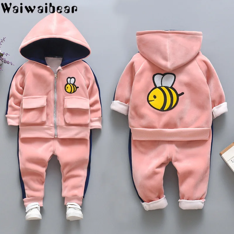 Комплект зимней одежды для детей 2 шт./компл. вельветовый утепленный флисовый