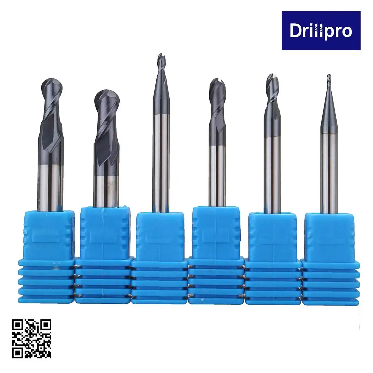 Drillpro 6 шт./компл. R0.5-3.0MM сферическим концом Вольфрам карбида фрезерный станок с ЧПУ Бит 2 флейты покрытием фреза