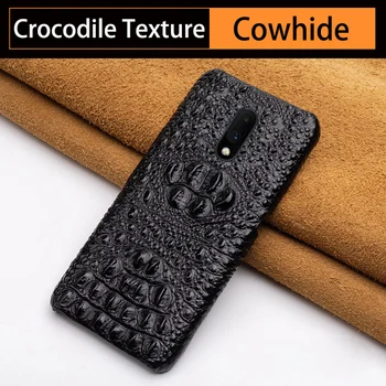 

Phone Case For One plus 6 6T 7 7 Pro Cowhide crocodile skull half pack Case For 3 3T 5 5T Back cover