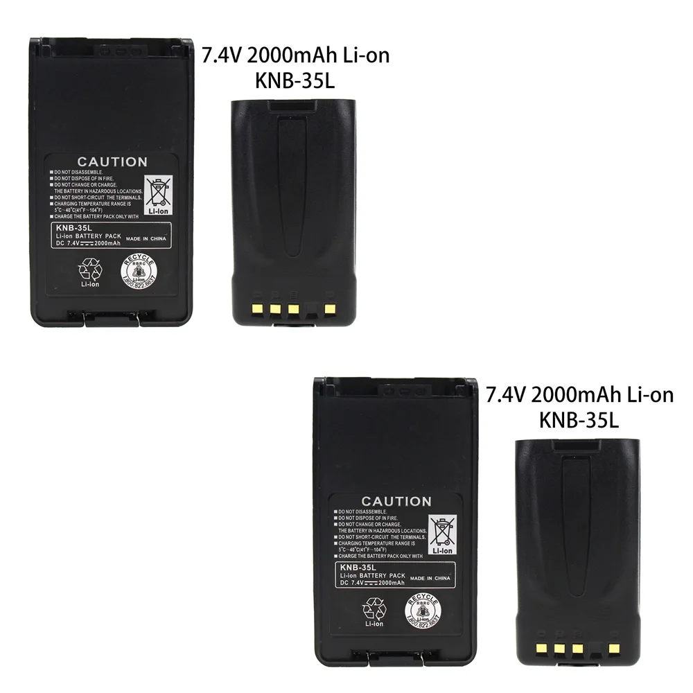 2x Pack-KNB-35L Батарея Замена(2000 мА/ч, 7,4 В, li-ion) для Kenwood TK-3360 TK-3160 TK-2170 KNB-57L TK-3173 TK-3170 NX-320 - Цвет: Black