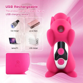 Squirrel Shape Licking Clitoris Stimulator Vibrators Tongue Sucker Nipple Vagina Vibrator For Women Masturbator Sucking Sex Toys 2