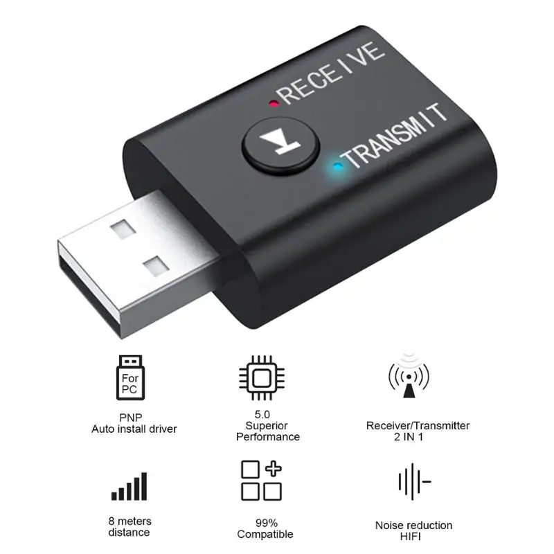 2 в 1 Bluetooth 5,0 передатчик приемник USB Аудио Динамик адаптер ключ BT5.0+ EDR портативный аудио адаптер для автомобиля динамик MP3