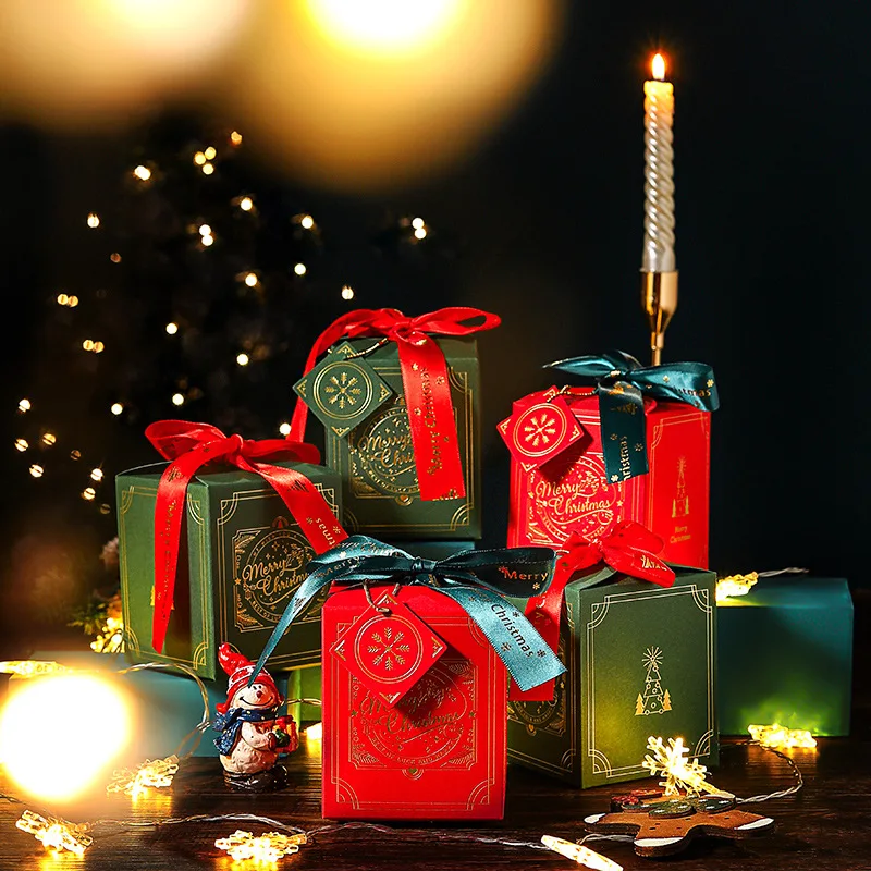 

15Pcs Christmas Eve Apple Wrapped Box Christmas Birthday Party Holiday Fine Decor Gifts for Guests Friend, Colleague, Student