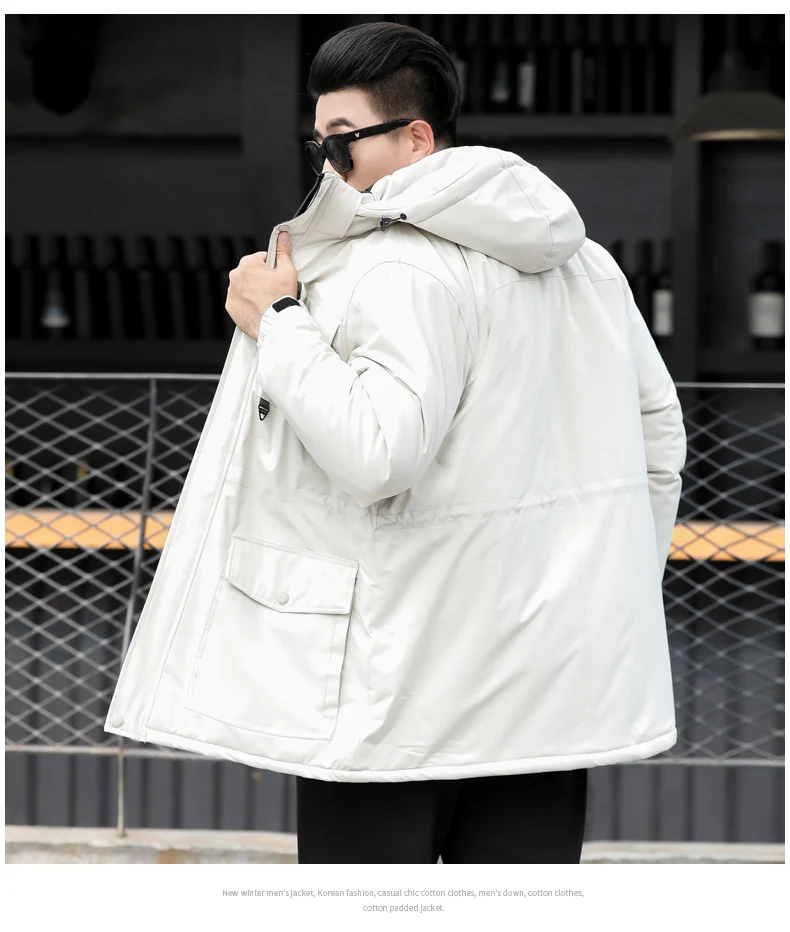 plus size New Men Winter Jacket Coat Fashion Quality Cotton Padded Windproof Thick Warm Soft Brand Clothing Hooded Male Parkas