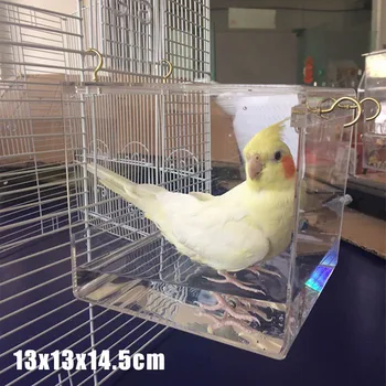 

Clear Bird Water Bath Tub For Pet Cage Hanging Bowl Parrot Parakeet Birdbath For Greys Conures Cockatiels Parakeet