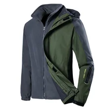 Зимняя мужская куртка из водонепроницаемого плотного флиса, теплая парка, пальто, повседневная куртка с капюшоном, две куртки в одном, 2 шт., ветровка для мужчин, Прямая поставка