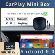 

Carplay 4+64G Wireless Mini Android Box Car Multimedia Player Plug and Play Youtube Netfix for Benz Audi Volkswagen Kia Toyota