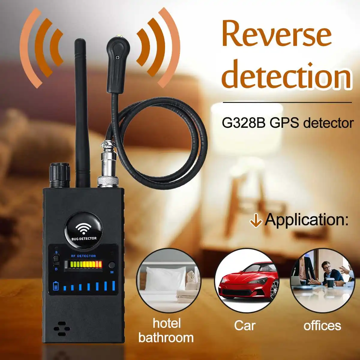 

1.2/2.4GHZ G328B GPS Detector Detection Signal Detection Camera Black Reverse Detection Anti Signal Camera 8000MHz