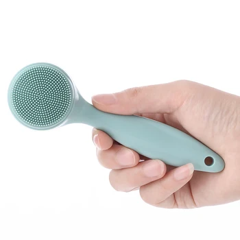 

Silicone Facial Cleansing Brush Face Cleanser Deep Washing Massage Clean Pores Manual Long-Handled Brush Replaceable head
