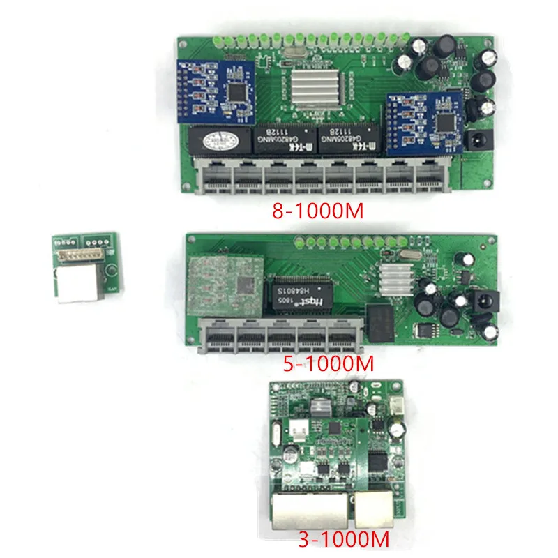 

3/5/8 port mini poe Gigabit switch module 48V2A 96w-144w 3 port 10/100/1000M switch module PCBA Motherboard RJ45 POE switch