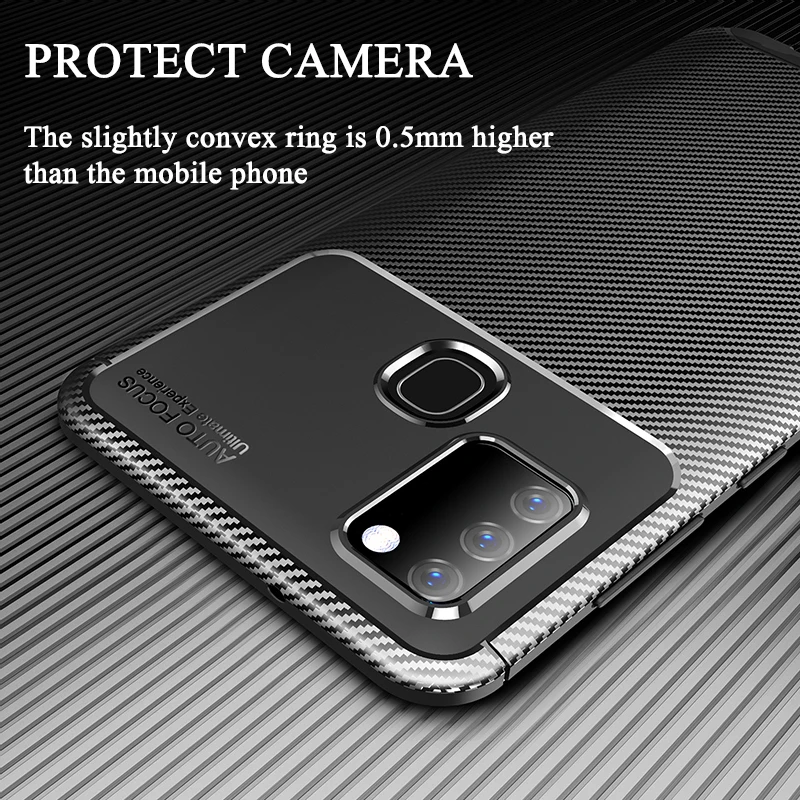 Чехол для телефона Samsung Galaxy M31s чехол A31 A21s M31 из углеродного волокна Мягкий ТПУ