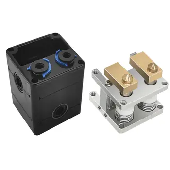 

3D Printer Parts Heaterblock Ultimaker 2 + UM2 Dual Heads Extruder Block Kit Nozzles 0.4mm Hot End 1.75mm Filament
