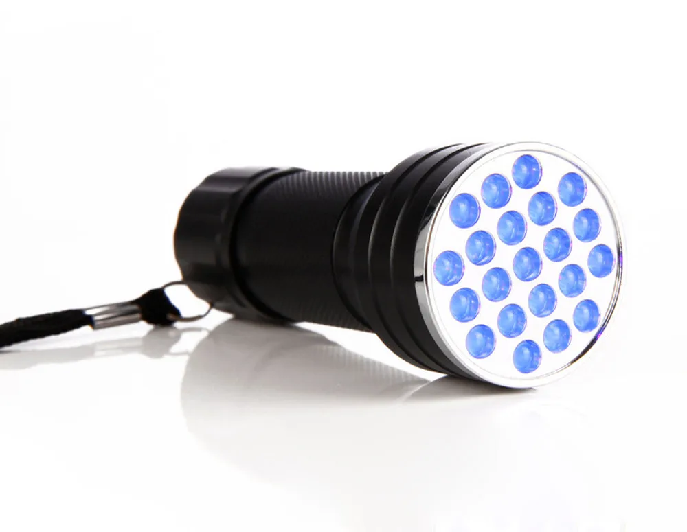 Goodland USB LED Flashlight Rechargeable newly 21 LED 395 nM UV Ultra Violet Blacklight Flashlight For CSI Inspection Light