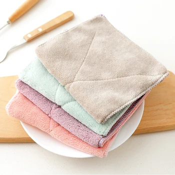 

Cheap Cleaning Washcloth Super Absorbent Microfiber Kitchen Tools Dish Cloth Household Cleaning Towel Wiping Rag Cloth 28*15.5cm