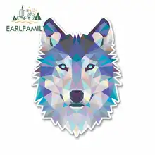 EARLFAMILY 13cm x 13cm Abstract Husky Wolf Car Stickers Cartoon Anime Oem JDM Vinyl Car Wrap Bumper Trunk Truck Graphics Decal