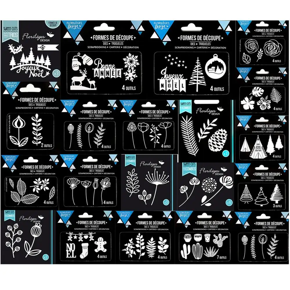 Die-Mold Punch-Stencil Cutting-Dies Paper-Craft Scrapbook Flower-Leaves Christmas-Series