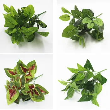 7 ForksBouquet artificial plants Leaf Simulation Plants Balcony Garden Landscape Home Decoration Accessories fake flowers