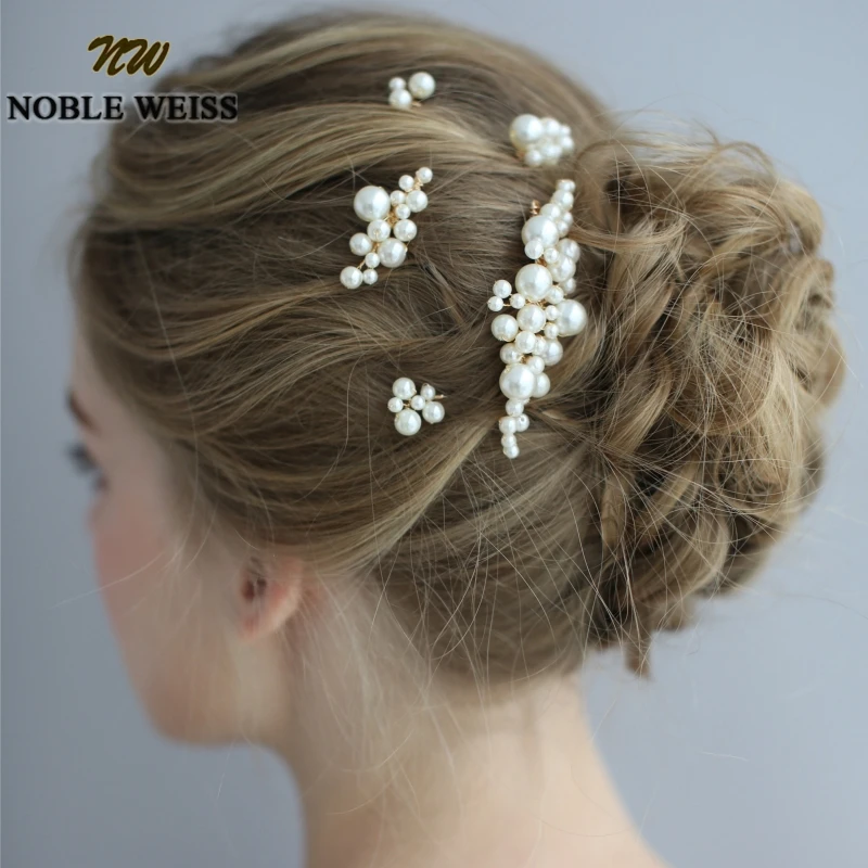 

Boho Bridal Accessories 2019 Hair Bride Flower Hair Comb Bridal Hair Pin Bohemian Wedding Headdress Pearls Crystal Tiaras