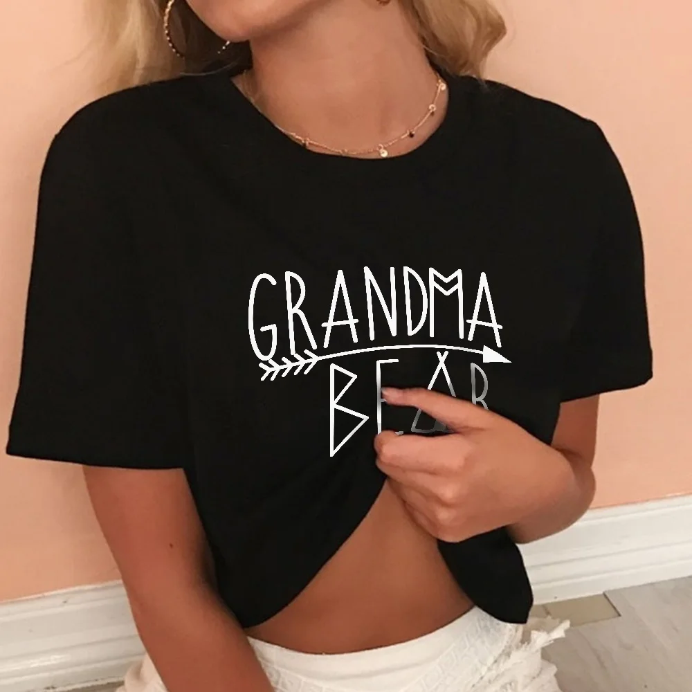 

2QIMU Women Shirts Printed Grandma Bear Tee Gift For Ladies O-neck Short Sleeved Top Tee Streetwear Women Tops 2019