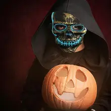Инновационный Маскарад призрак маска ночной клуб бар атмосфера холодный светильник маска вспышка реквизит для болельщиков Хэллоуин пугающая маска