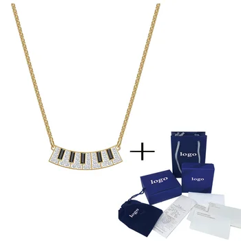 

Fashion SWA new accessories shiny golden piano keys female clavicle necklace for girlfriend souvenir gift free shipping