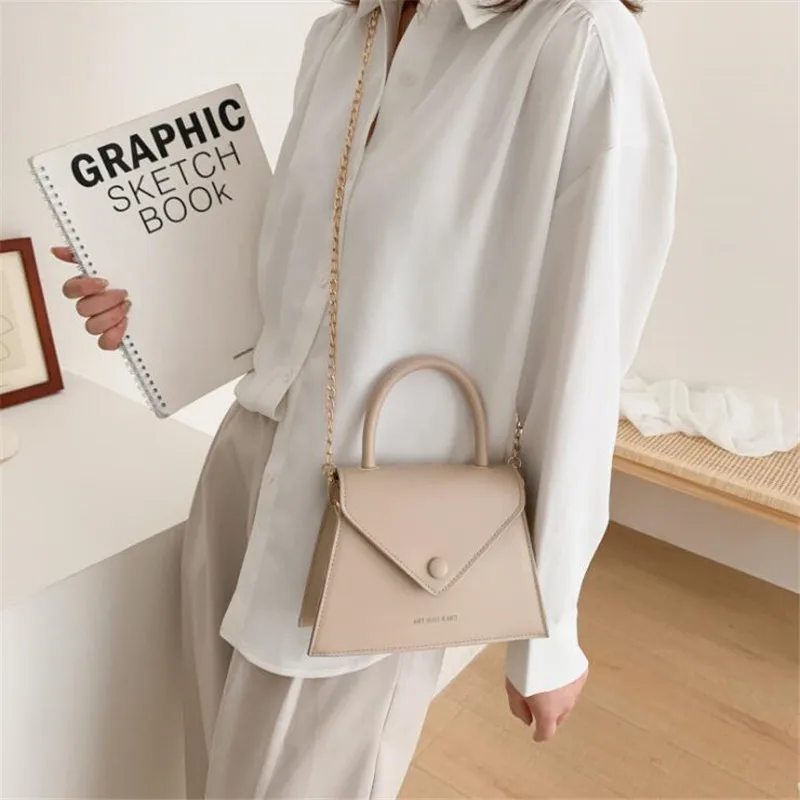 

Beige Tote Crossbody Bags for Lady Vintage Solid Clutches Chain Shoulder Messenger Bag Women Purses and Handbags 2020 Sac A Main