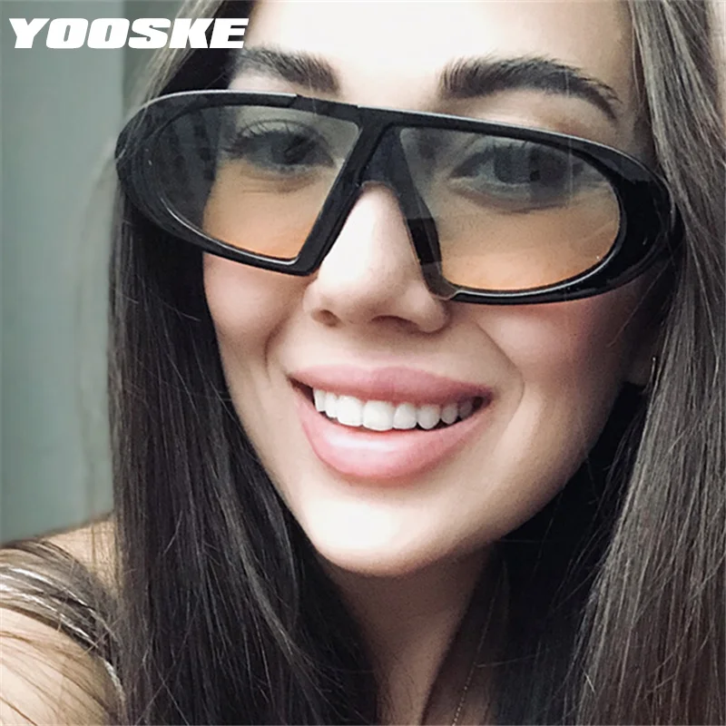 YOOSKE винтажные маленькие овальные солнцезащитные очки для мужчин и женщин, роскошные индивидуальные цельные солнцезащитные очки, розовые черные женские очки, Оттенки UV400