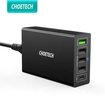 

CHOETECH Fast Charge 3.0 Multi Usb Charger Station QC3.0 PD Usb Charging For iPhone Google Pixel for Samsung S9 Xiaomi Mi Note