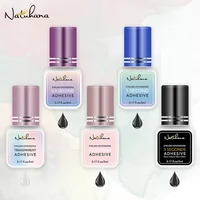NATUHANA 5ml 1 Second Fast Drying Strong False Eye Lash Extension Glue Adhesive Retention 5-7 Weeks Low Smell Mink Eyelash Glue 1