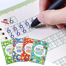 Latest Magic Calligraphy Practice Copybook Children's Letter Writing 4 Books English Number Lettering School Magic Exercise Font