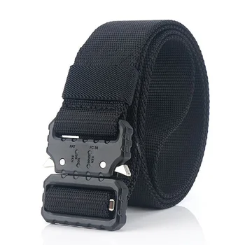 

New 3.8cm Tactical Belt Men Women Solid Alloy Buckle Quick Unlock Nylon Special Service Belt Casual Knitted Training Belt AJ195