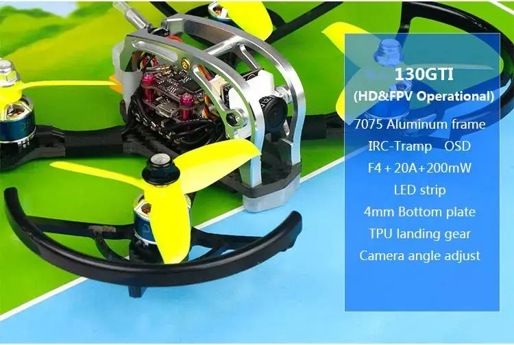 Гоночный Дрон RCtown LDARC 130GTI-HD 133 мм F4 OSD 3-4S FPV PNP BNF w/Caddx. US Turtle V2 1080P камера