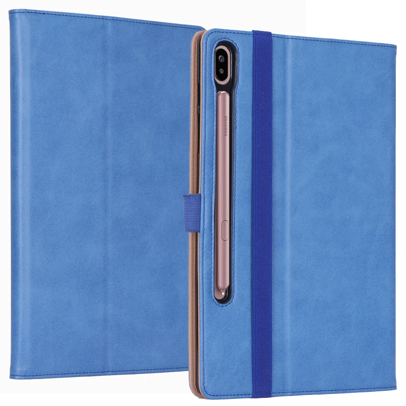

Retro Calf Skin Leather Case for Samsung Galaxy Tab S6 10.5" T860 Business Handheld Card Stand Smart Cover for Samsung Tab T865