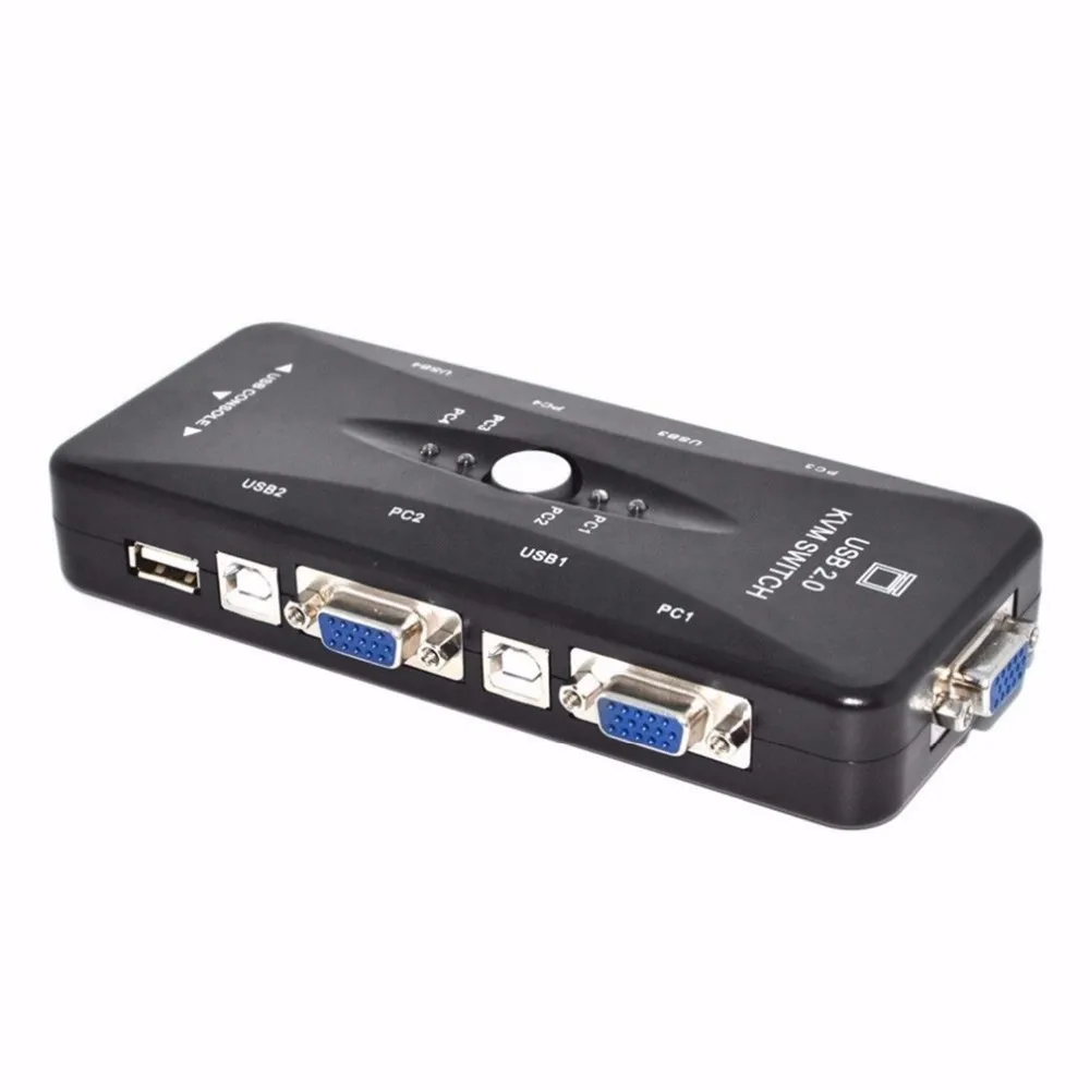 4-портовый концентратор USB 2 0 KVM VGA/переключатель SVGA Box адаптер соединяет принтер