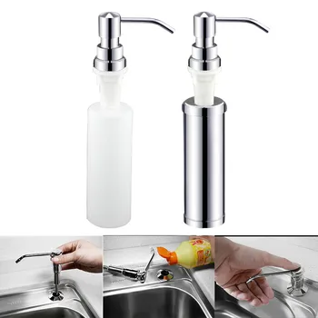 

Deck Mounted Soap Dispensers Kitchen Stainless Steel Pump Chrome Finished for Kitchen Built in Counter top Dispenser