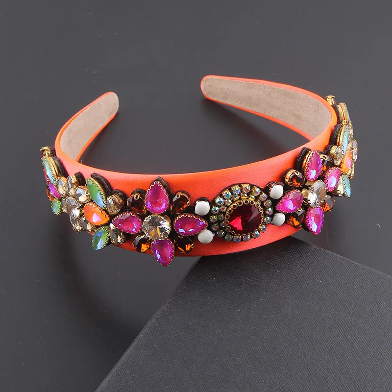 Baroque Colorful Rhinestone Headband Ladies Prom Party Travel Hair Accessories 873