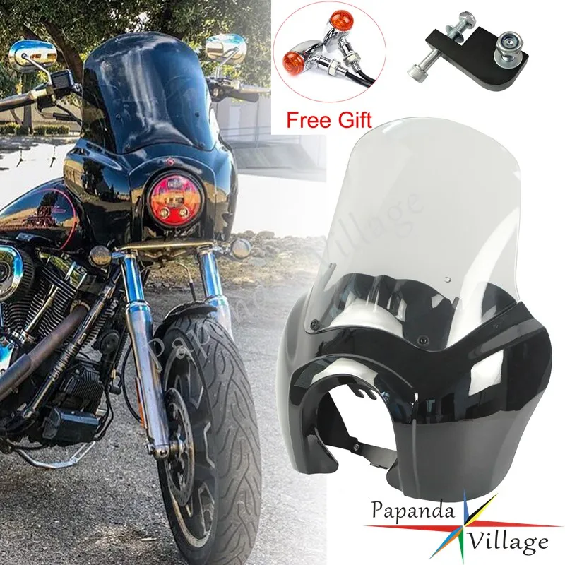 

Фара для мотоцикла Harley Dyna Low Rider Wide Glide Fat Bob 1987-2017, обтекатель, передняя фара для лобового стекла 15 дюймов