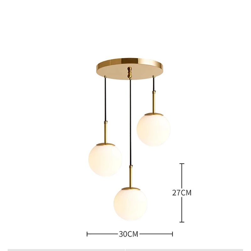 LukLoy ламповая система винтажная латунная подвесная люстра Стеклянный Шар Потолочный подвесной светильник для спальни фойе гостиная обеденный стол остров лампы