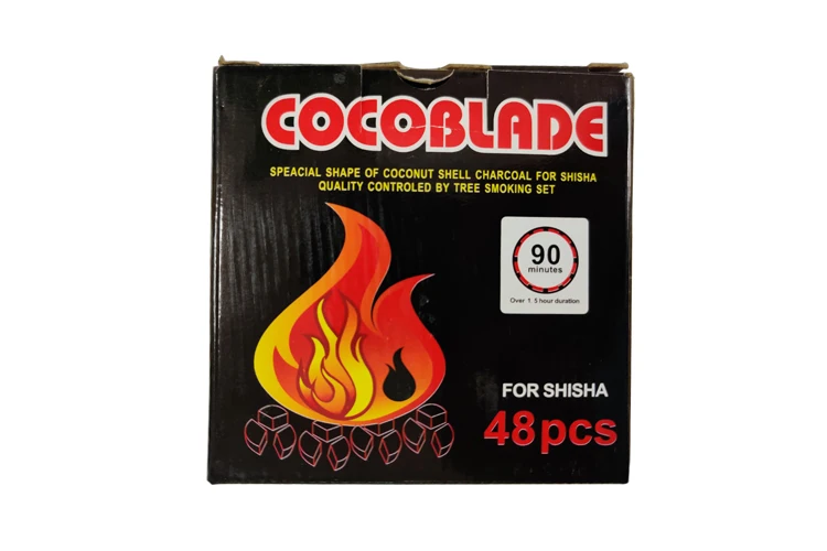 48 шт./кор. Cocoblade кокосовый угольный, из скорлупы для уголь для кальяна быстрое освещение ожога даже длительная длительность уголь