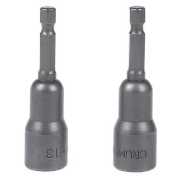 

2Pcs 1/4 Shank 13mm Hex Socket Spanner Nut Driver Bit