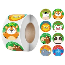 Autocollants de récompense d'animaux de dessin animé pour enfants, 8 modèles, autocollants de récompense, pour enseignant d'école, encourage, classique