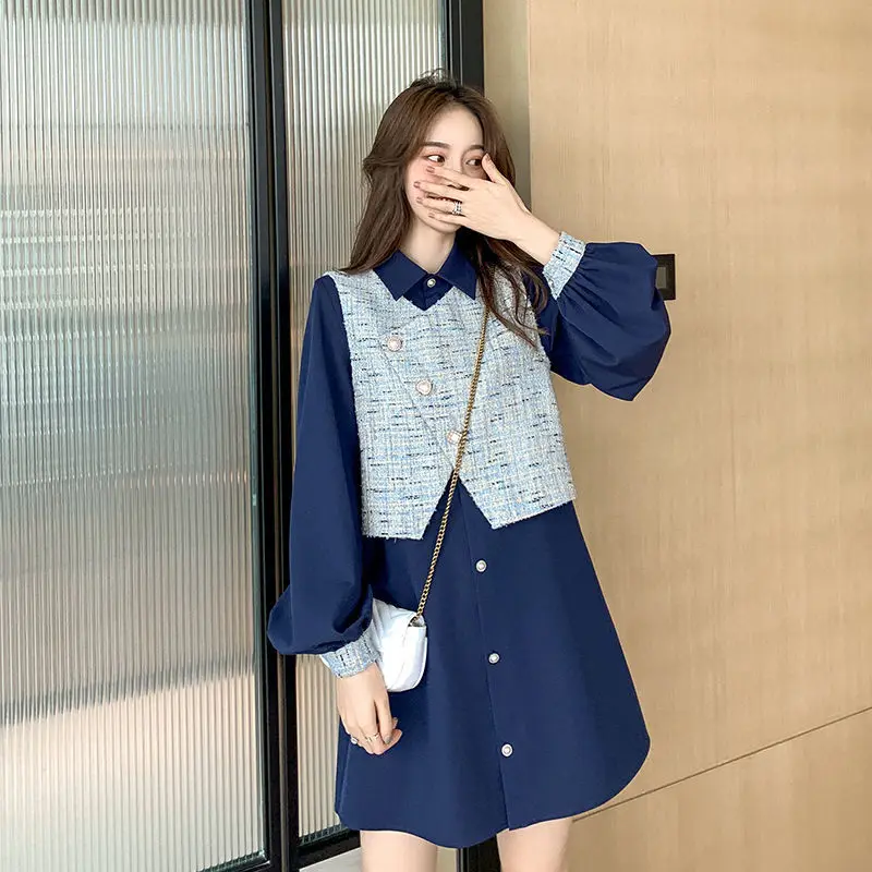 

2020 Fashion Women Sets Spring Small Fragrance Dress & Vest Suit Korean Style Cardigan Shows Thin Two Piece Set for Ladies