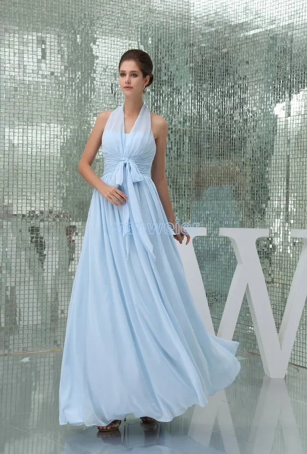 Vestidos Горячая невесты горничной размера плюс длинные макси Новые шифоновые Холтер Пляж Формальные платья подружки невесты