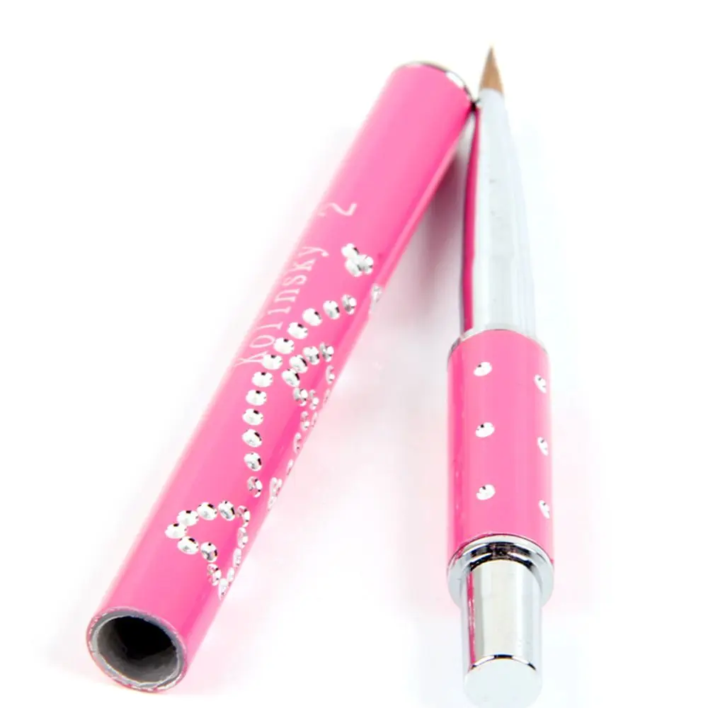1pc Professional Nail Drawing Brush Acrylic Metal Handle Manicure Pen Powder Painting Liner Pen DIY Nail Art Tools Accessories