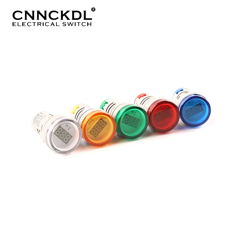 

22MM Round AC50-500V 0-99Hz LED Small Digital display frequency meter Signal Lamp Light indicator pilot hertz Tester Comb