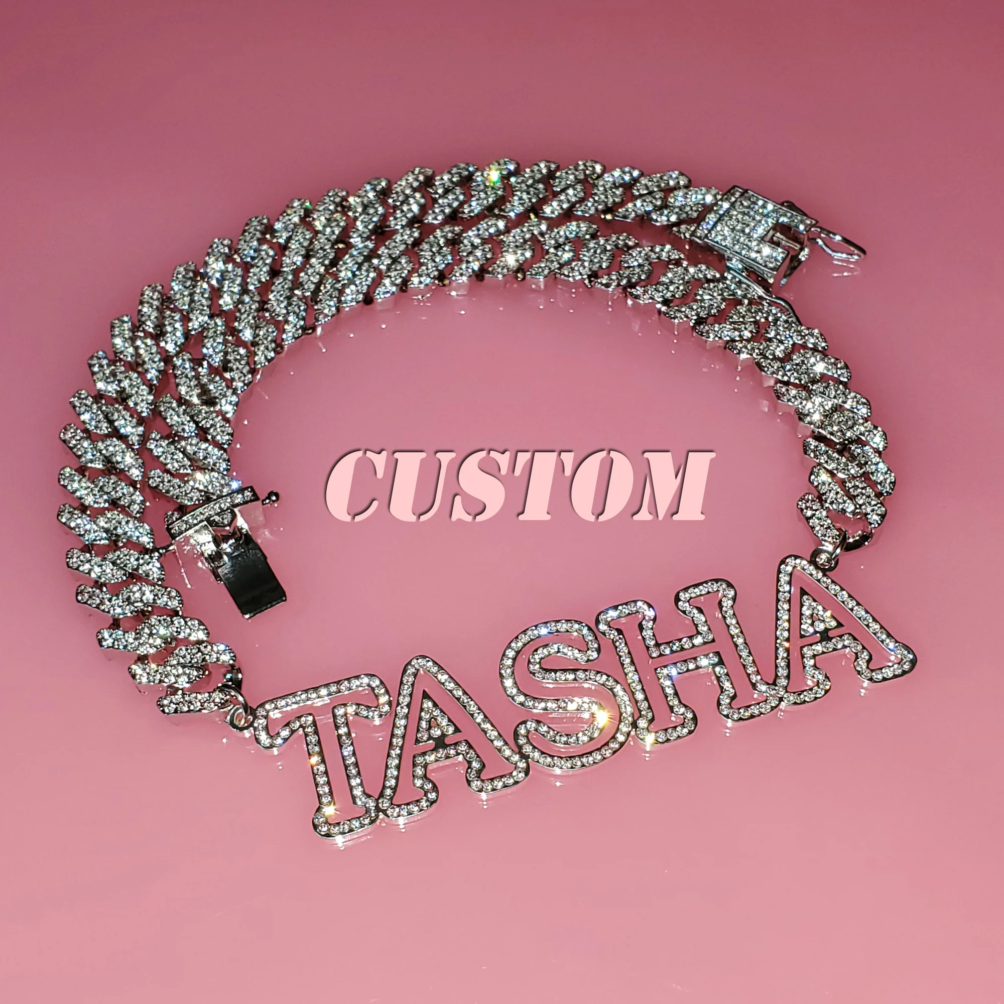 Custom Nameplate Necklace New Arrival Instagram Trendy Necklace Bling Name Pendant with Cuban Chain Capital Letters Name Chain aw 3d uv resin curing box suitable for 405nm resin dryer lamp with electric turntable for sla dlp lcd 3d printer new arrival