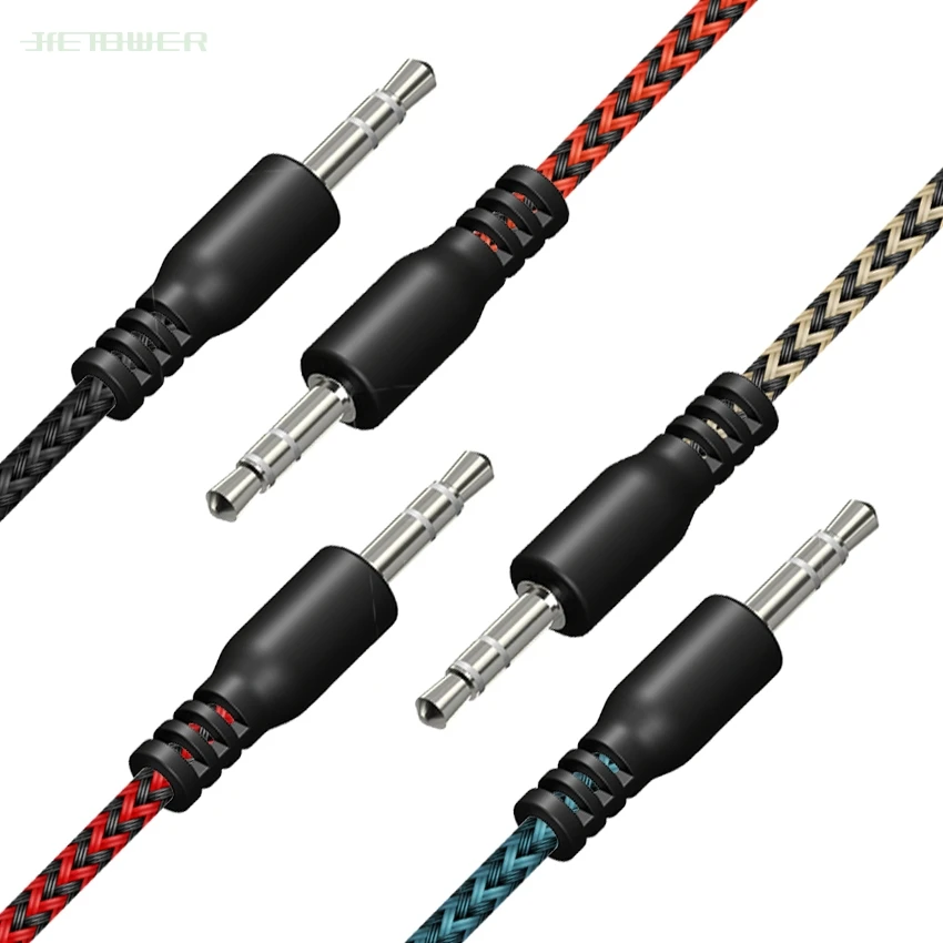 Aux Cable Speaker braid Wire Jack Audio Cable For Car Headphone Adapter Jack 3 5 mm Speaker Cable For Microphone MP4 1000pcs lot