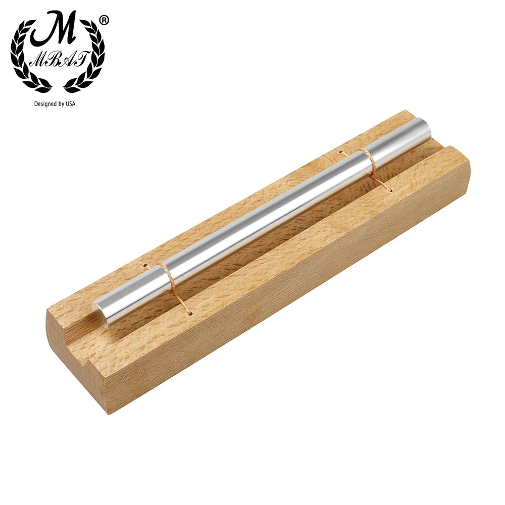 M MBAT 1-Tone Wind Chime Solid Wood Base Metal Sound Pillow With Drumsticks Children's Music Starter Toys Percussion Instruments