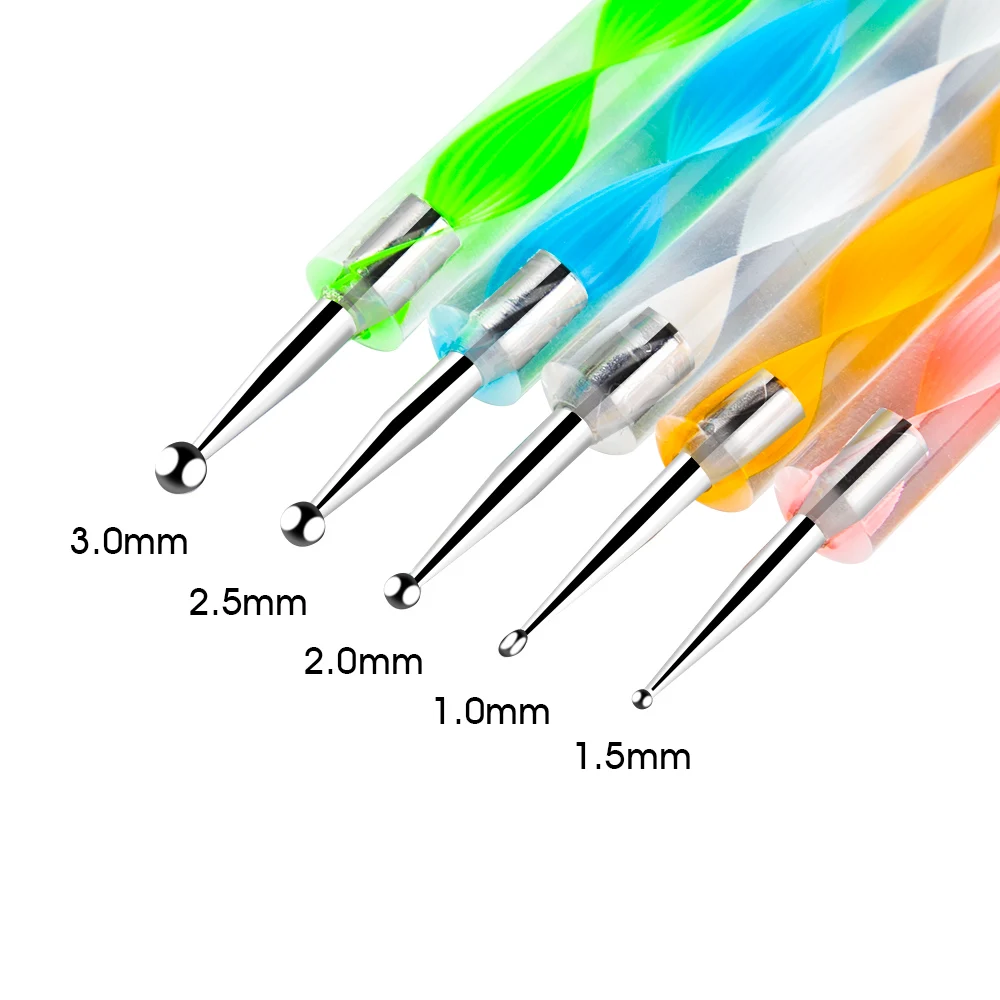 Dmoley 5 шт ноготь маникюрный разные размеры Dotting Pen двухсторонние Стразы Picker Crystal Beads